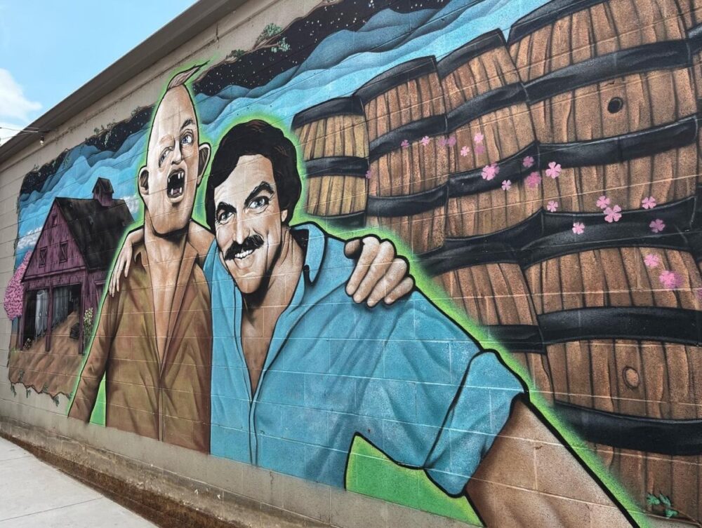 Outside mural at Burial Beer Co.'s Asheville location. Burial is ranked No. 1 on our "Best Asheville Breweries" list. 